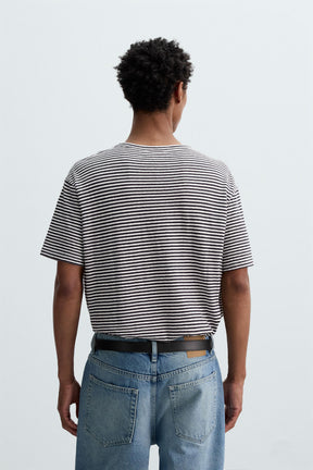 COTTON - LINEN STRIPED T-SHIRT - Image 3