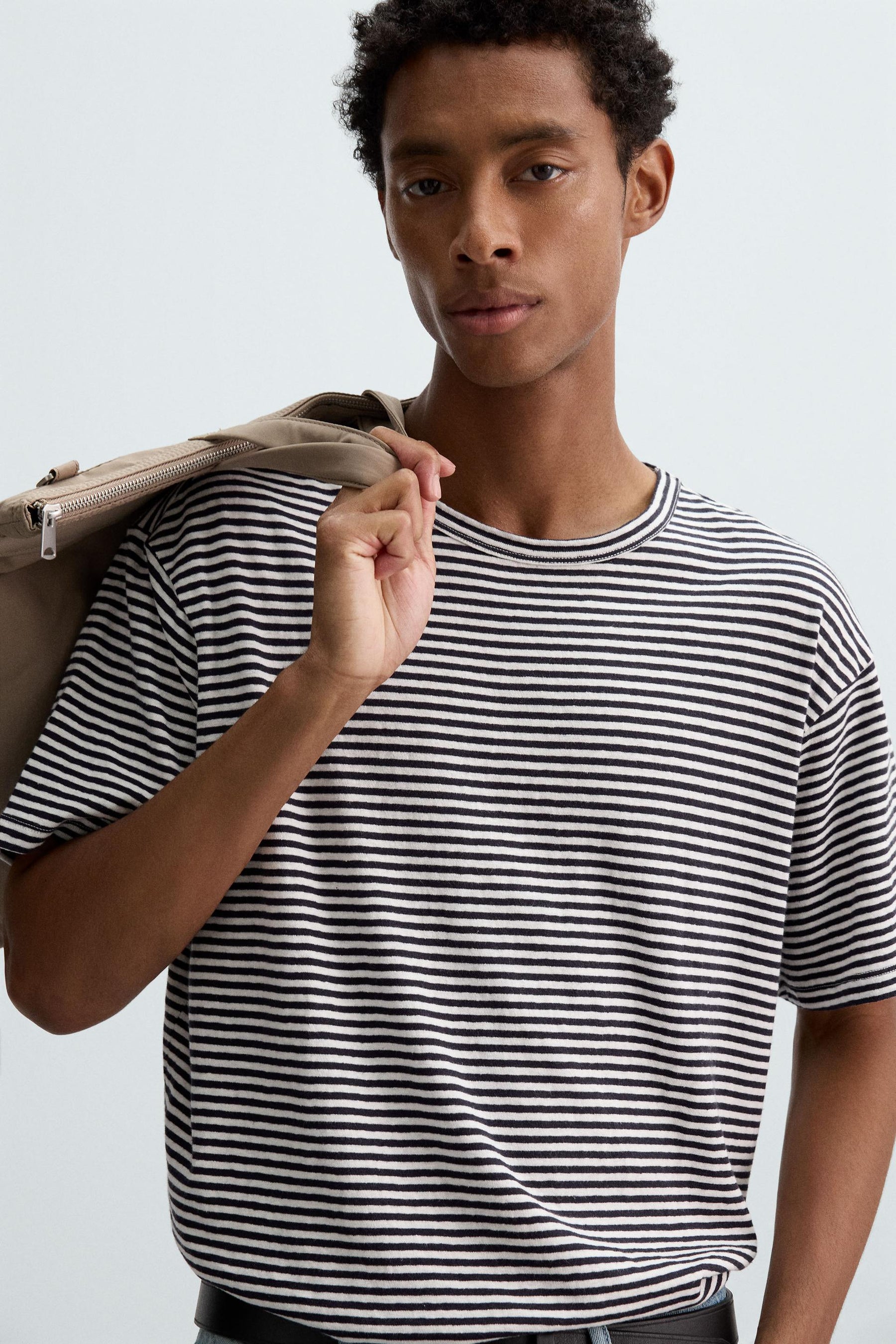 COTTON - LINEN STRIPED T-SHIRT - Image 5