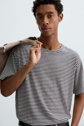 COTTON - LINEN STRIPED T-SHIRT - Image 5