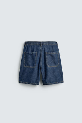 LIGHTWEIGHT DENIM STRAIGHT-LEG BERMUDA SHORTS - Image 7