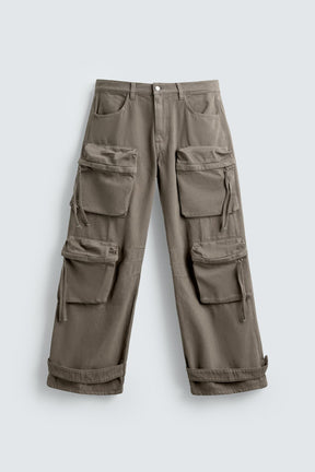 DENIM CARGO TROUSERS WITH POCKETS - Image 7
