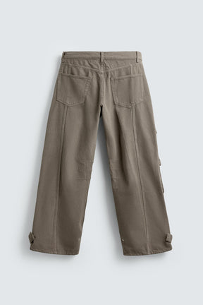 DENIM CARGO TROUSERS WITH POCKETS - Image 8