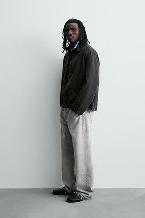 WASHED COTTON/LINEN OVERSHIRT - Image 4