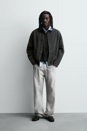 WASHED COTTON/LINEN OVERSHIRT - Image 1