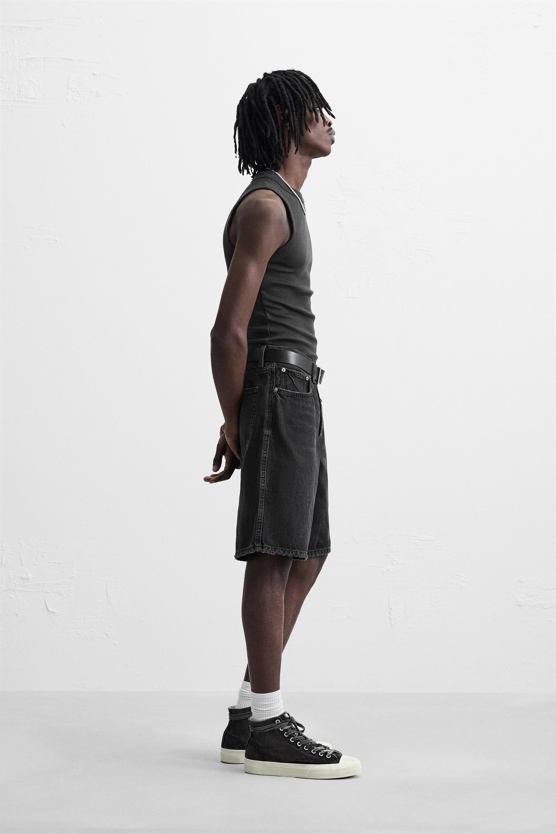 STRAIGHT-LEG DENIM BERMUDA SHORTS - Image 4