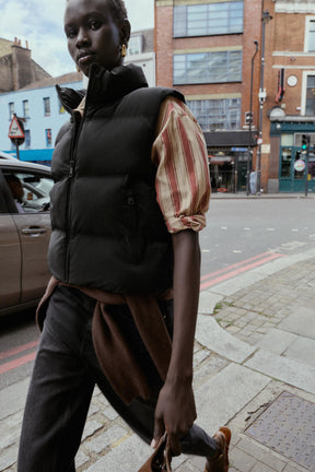 RUBBERISED PUFFER GILET - Image 2