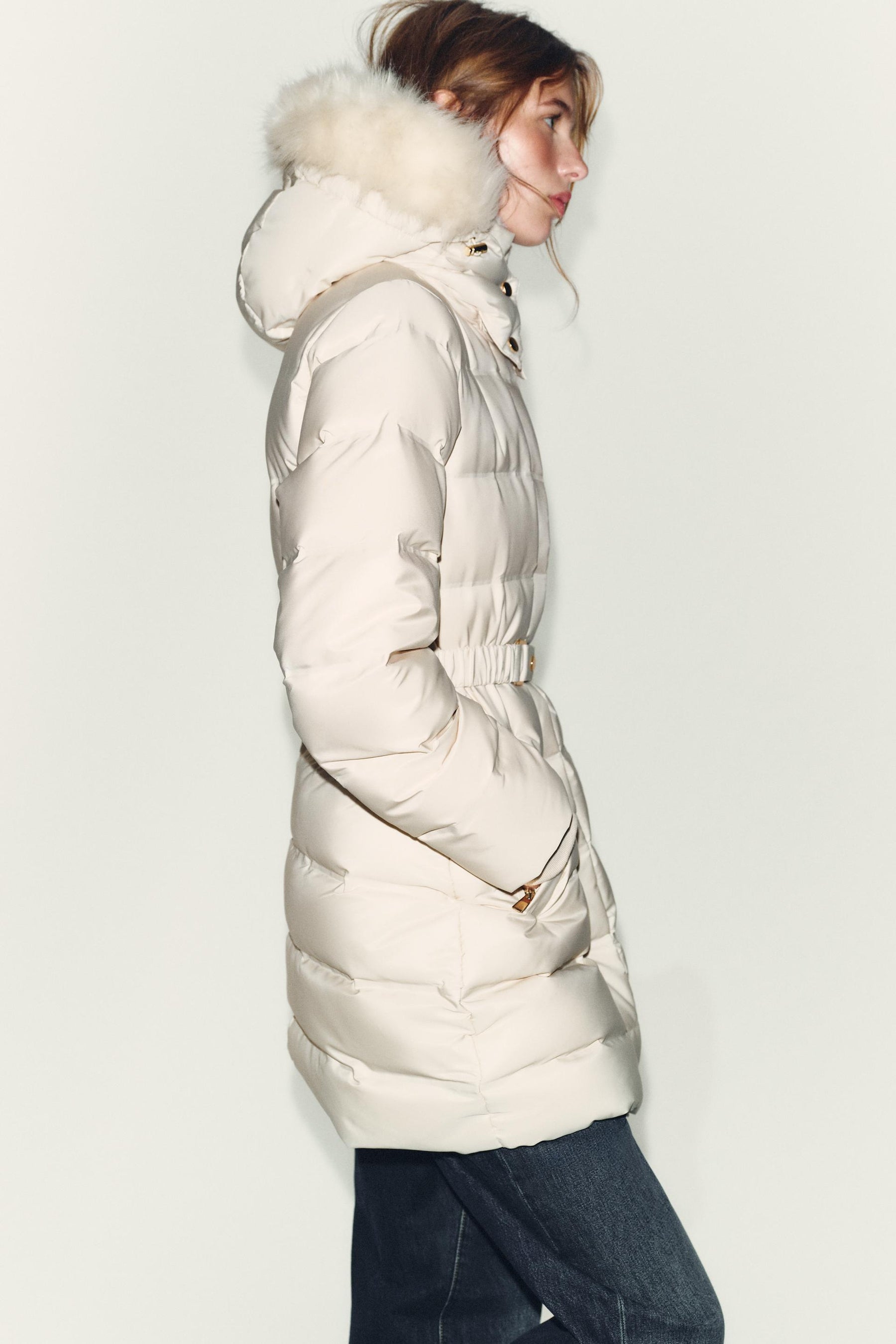 Hooded down puffer jacket