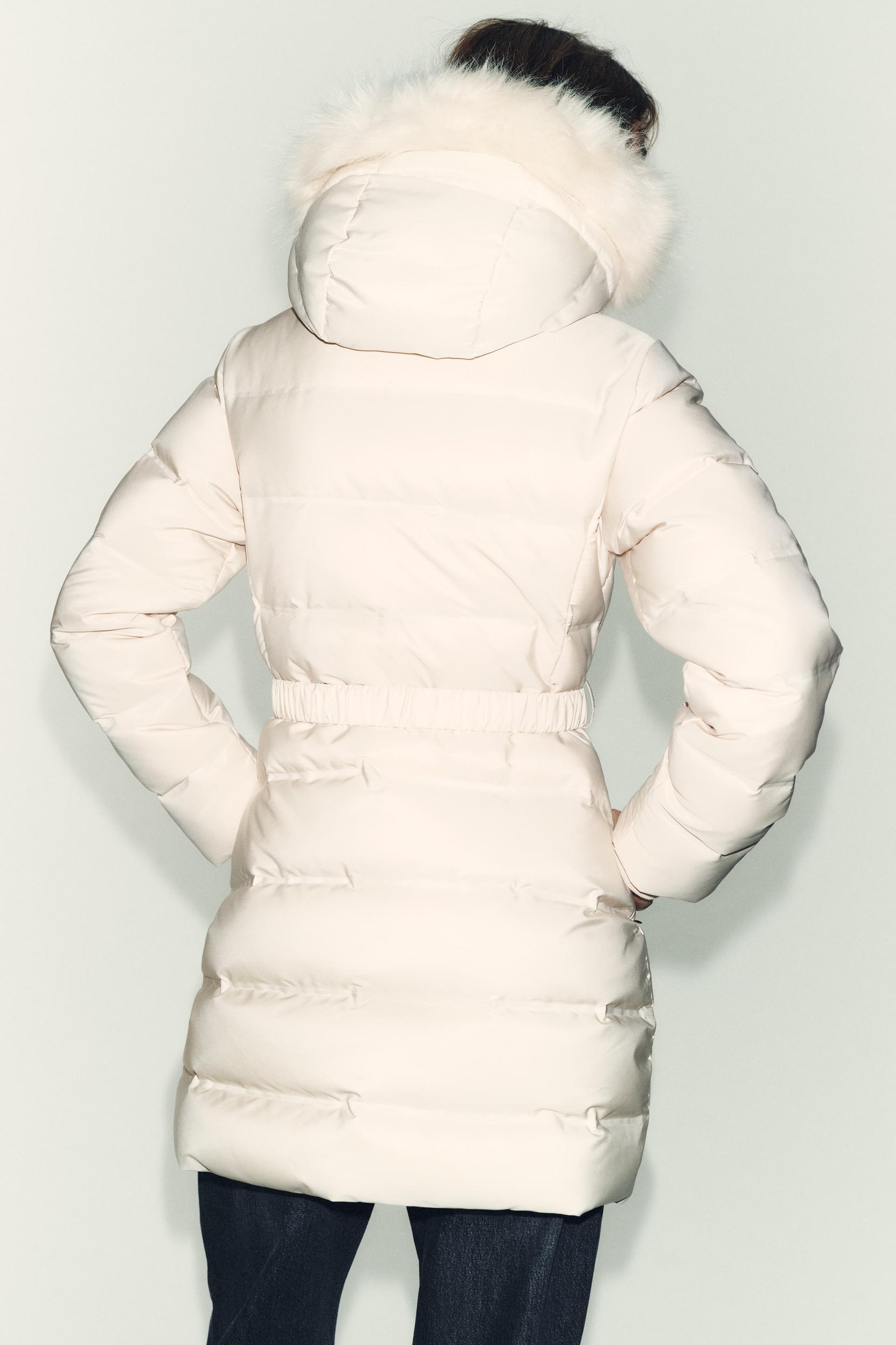 Hooded down puffer jacket