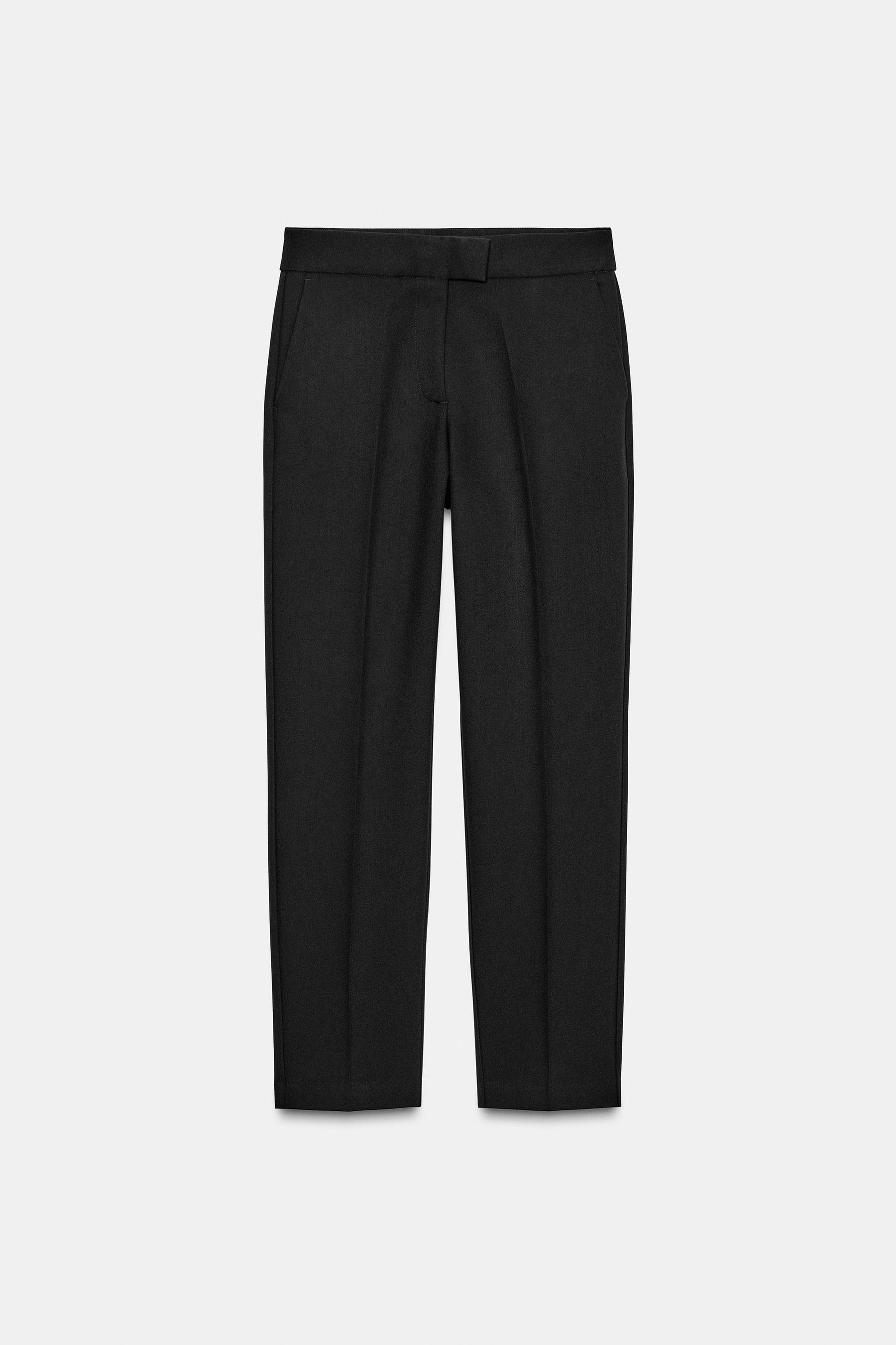 Straight-Leg Trousers with Crease