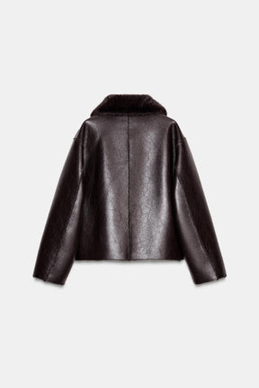 REVERSIBLE FAUX LEATHER JACKET