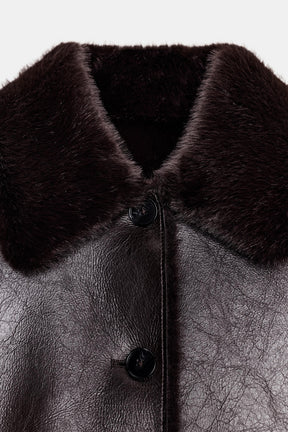 REVERSIBLE FAUX LEATHER JACKET