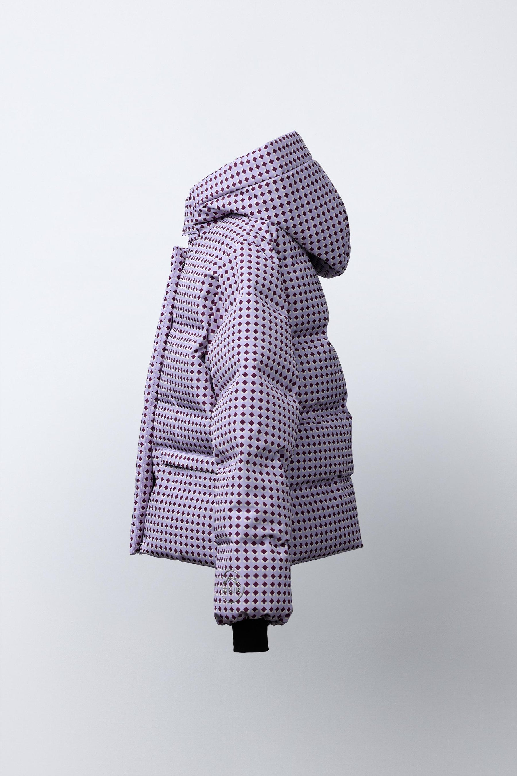 Down Feather Geometric Puffer Jacket - Image 3