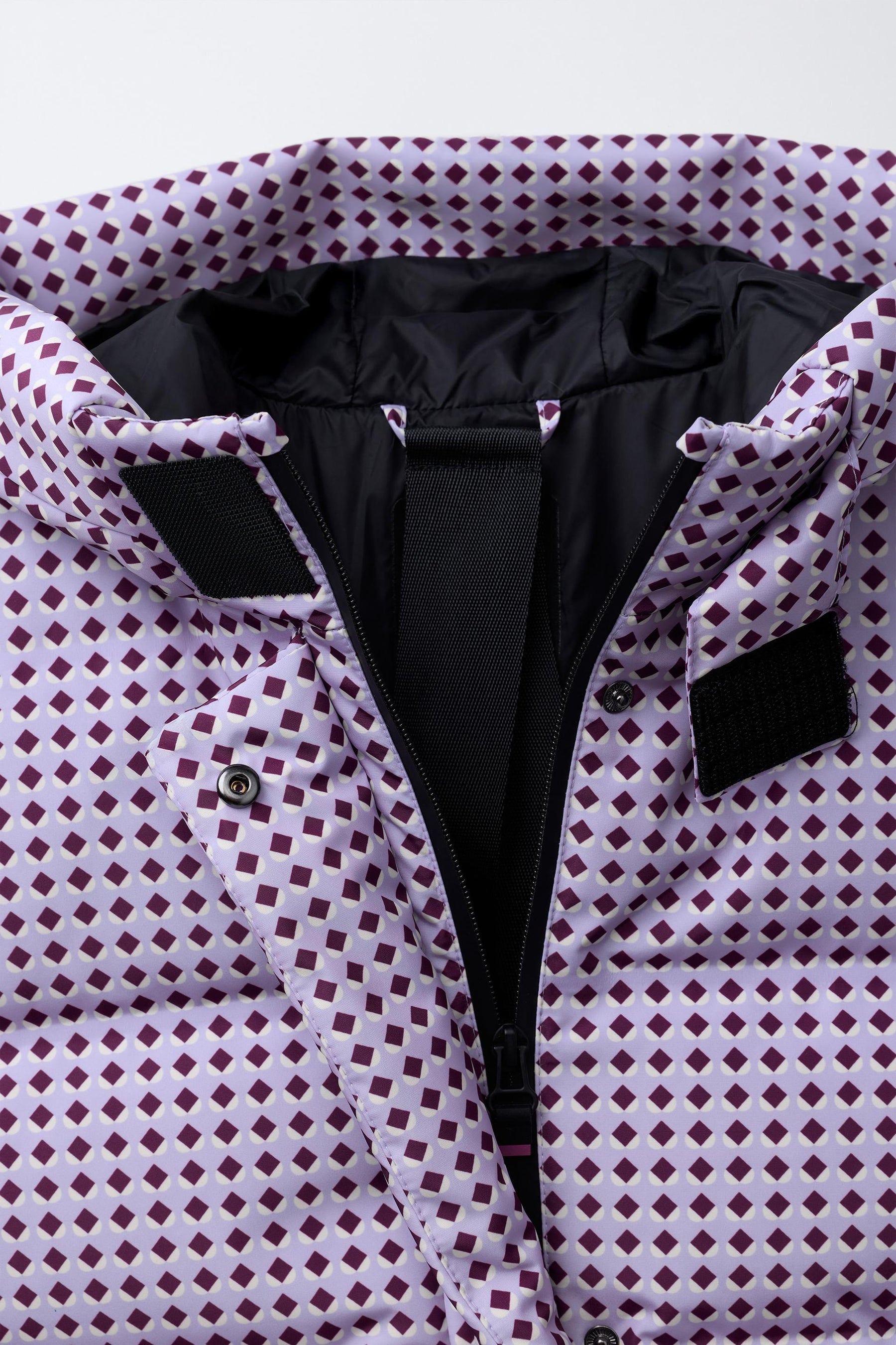 Down Feather Geometric Puffer Jacket - Image 8