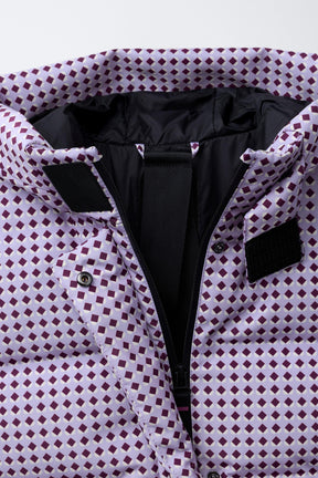 Down Feather Geometric Puffer Jacket - Image 8
