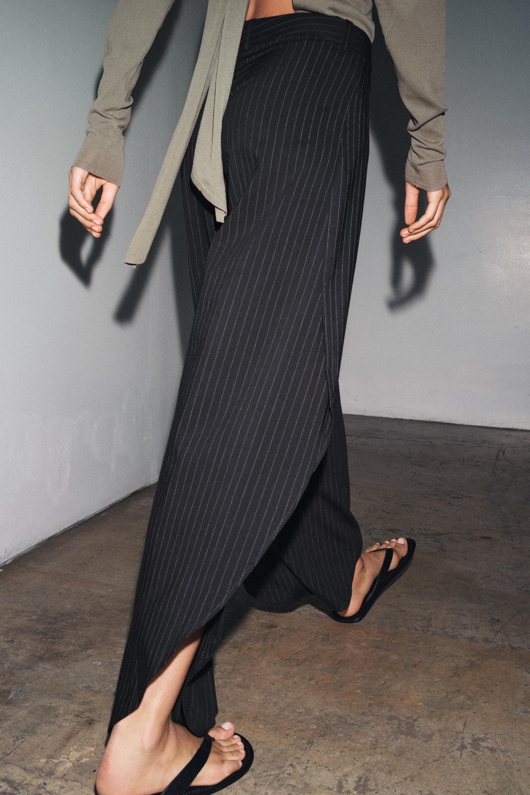 Pinstriped Trousers with Vents