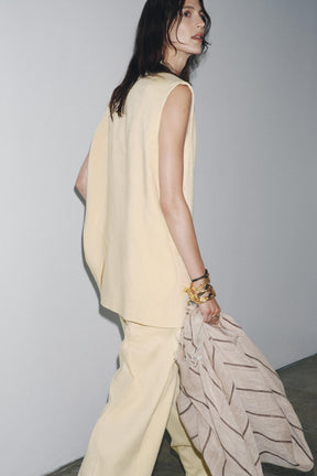 Wide-Leg Darted Trousers