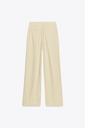 Wide-Leg Darted Trousers