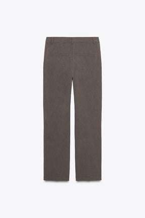 Straight-leg trousers with topstitching