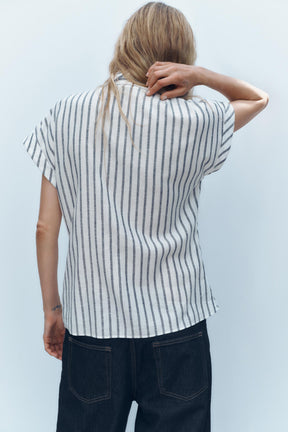 Linen Blend Knotted Shirt