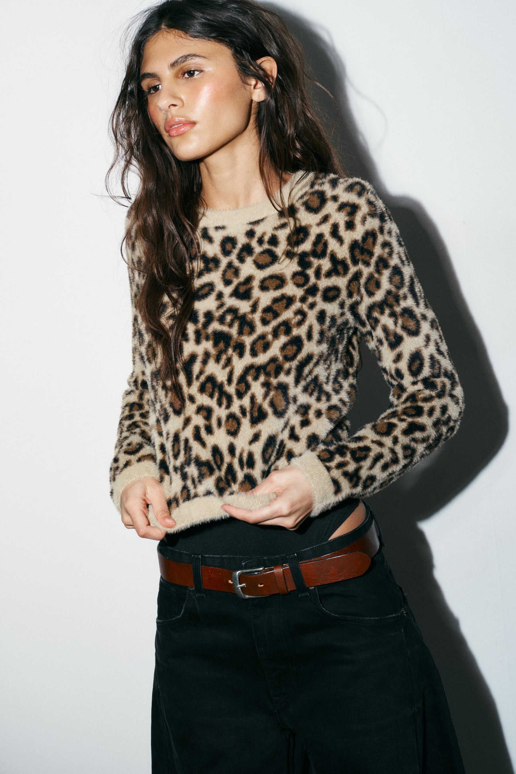Animal Print Knit Jumper
