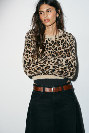 Animal Print Knit Jumper