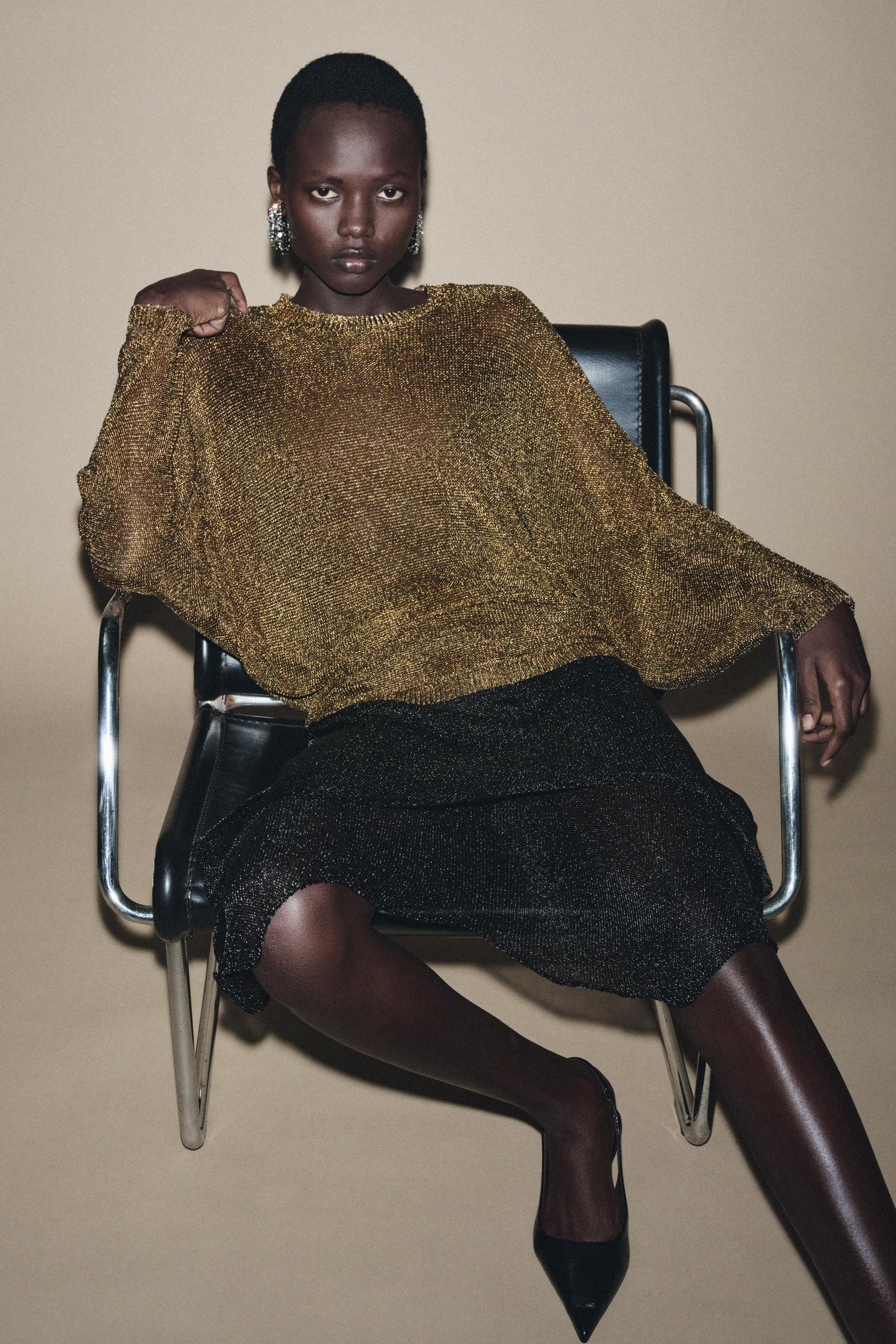 METALLIC KNIT JUMPER