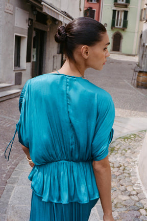 SATIN GATHERED BLOUSE