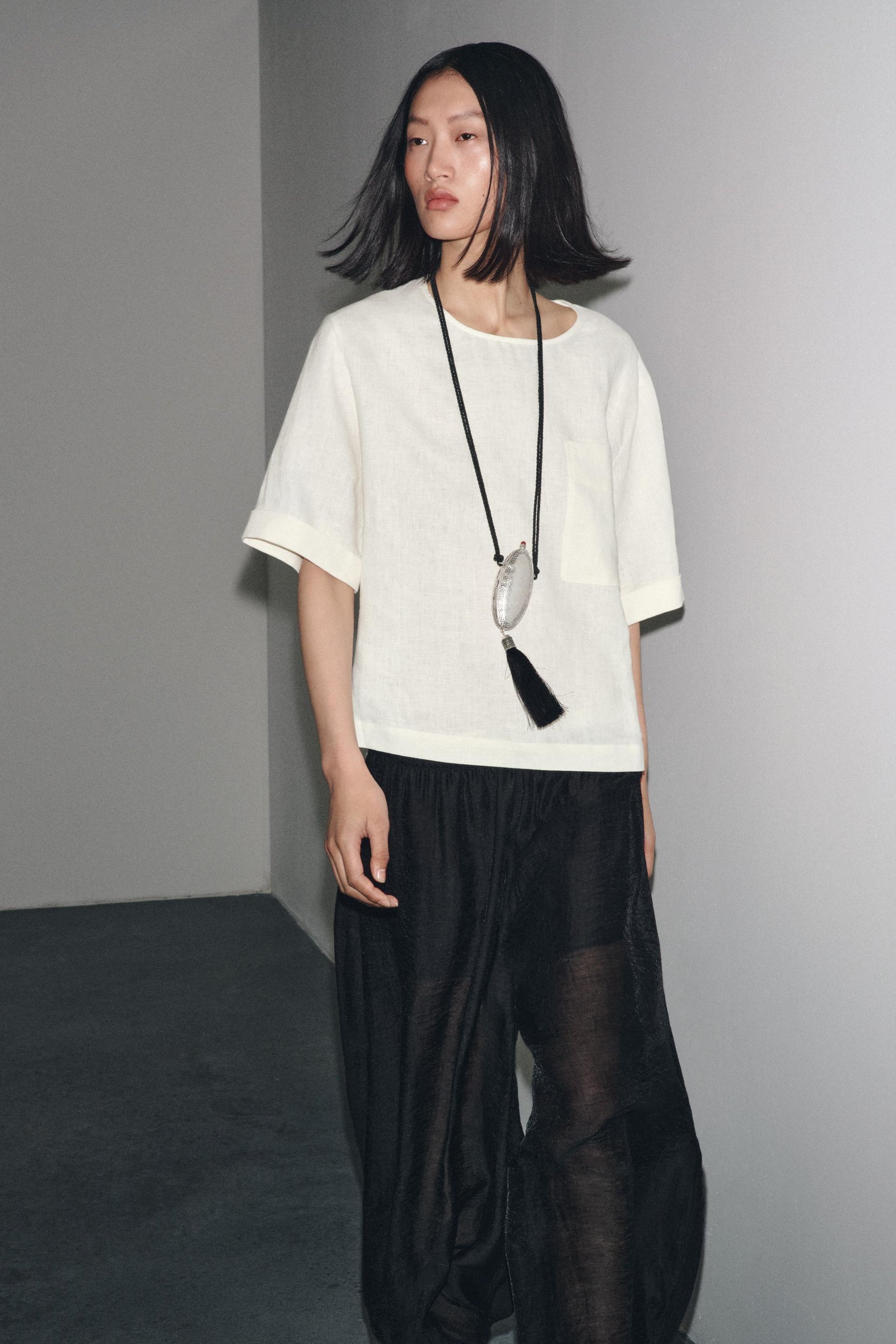 Linen Short Sleeve Top