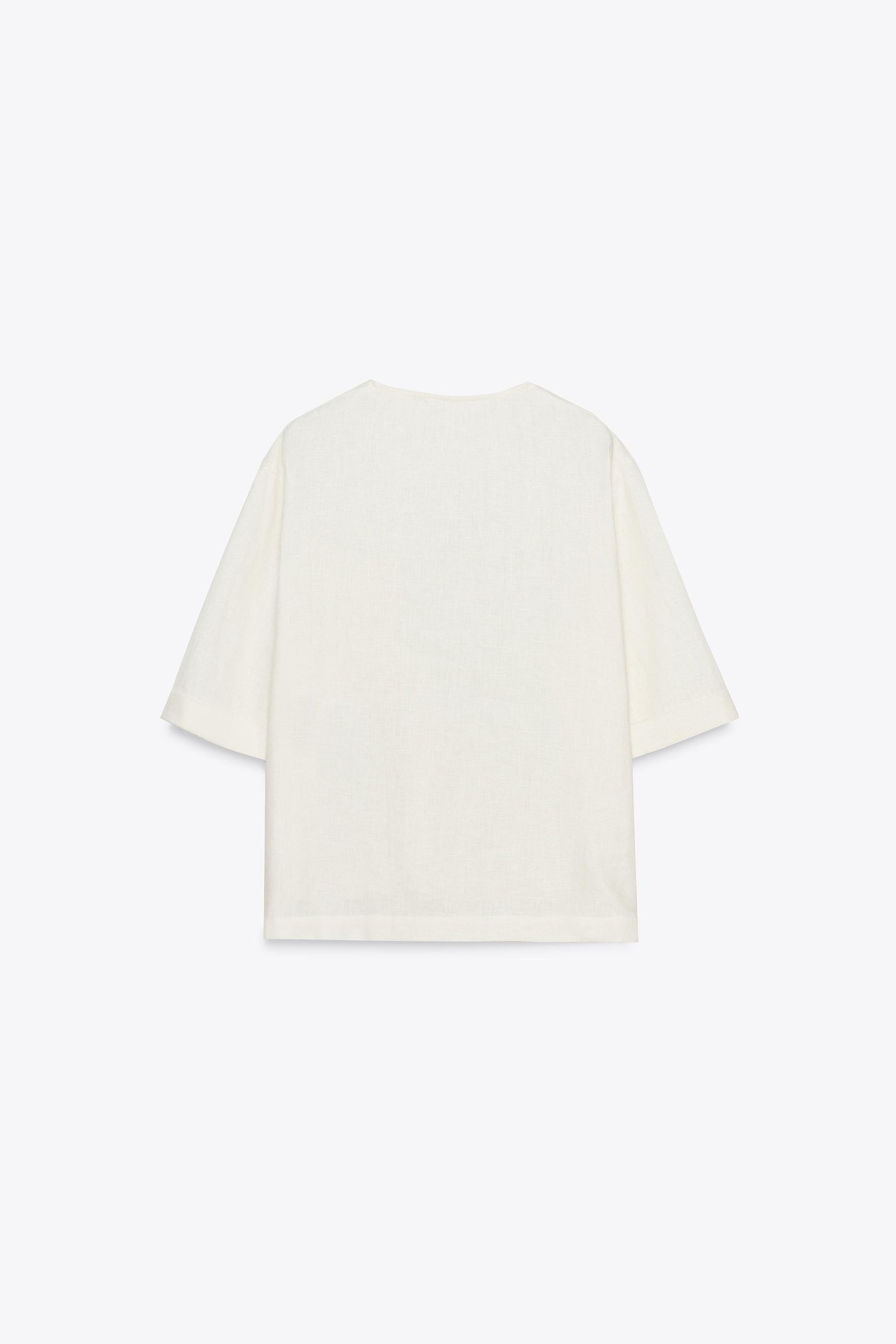Linen Short Sleeve Top