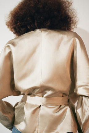 Linen Wrap Blouse with