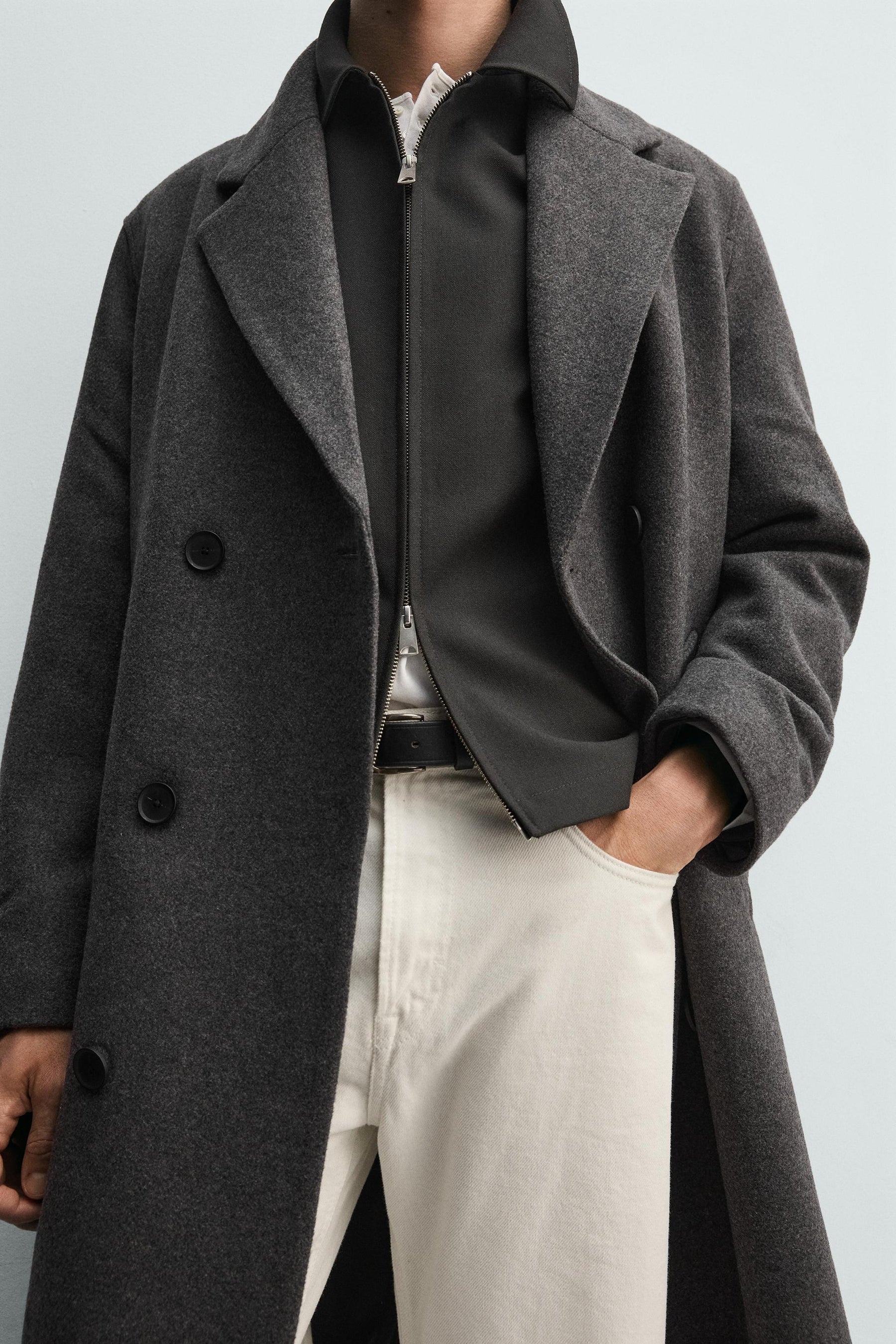 Belted Wool Blend Coat