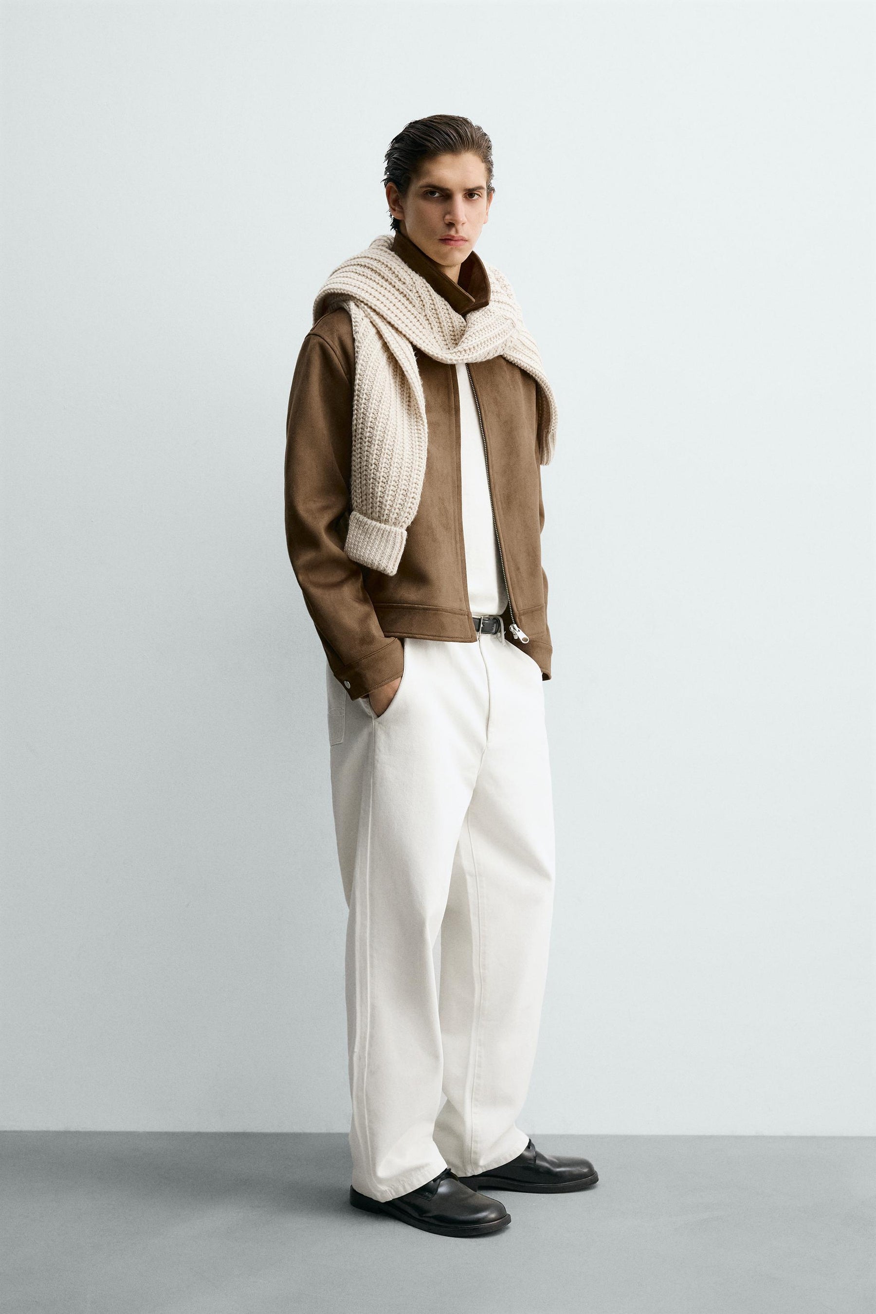 Faux Suede Cropped Jacket