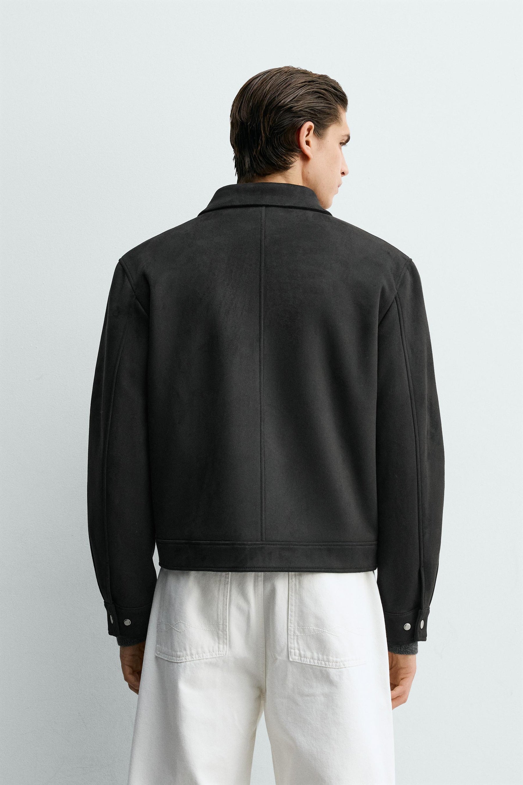 CROPPED FIT FAUX SUEDE JACKET - Image 3