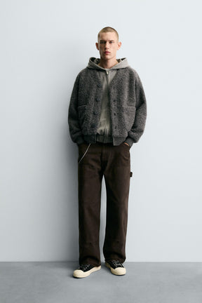 TEXTURED CARDIGAN WITH POCKETS - Image 1