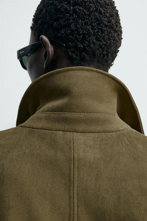 Faux Suede Cropped Jacket