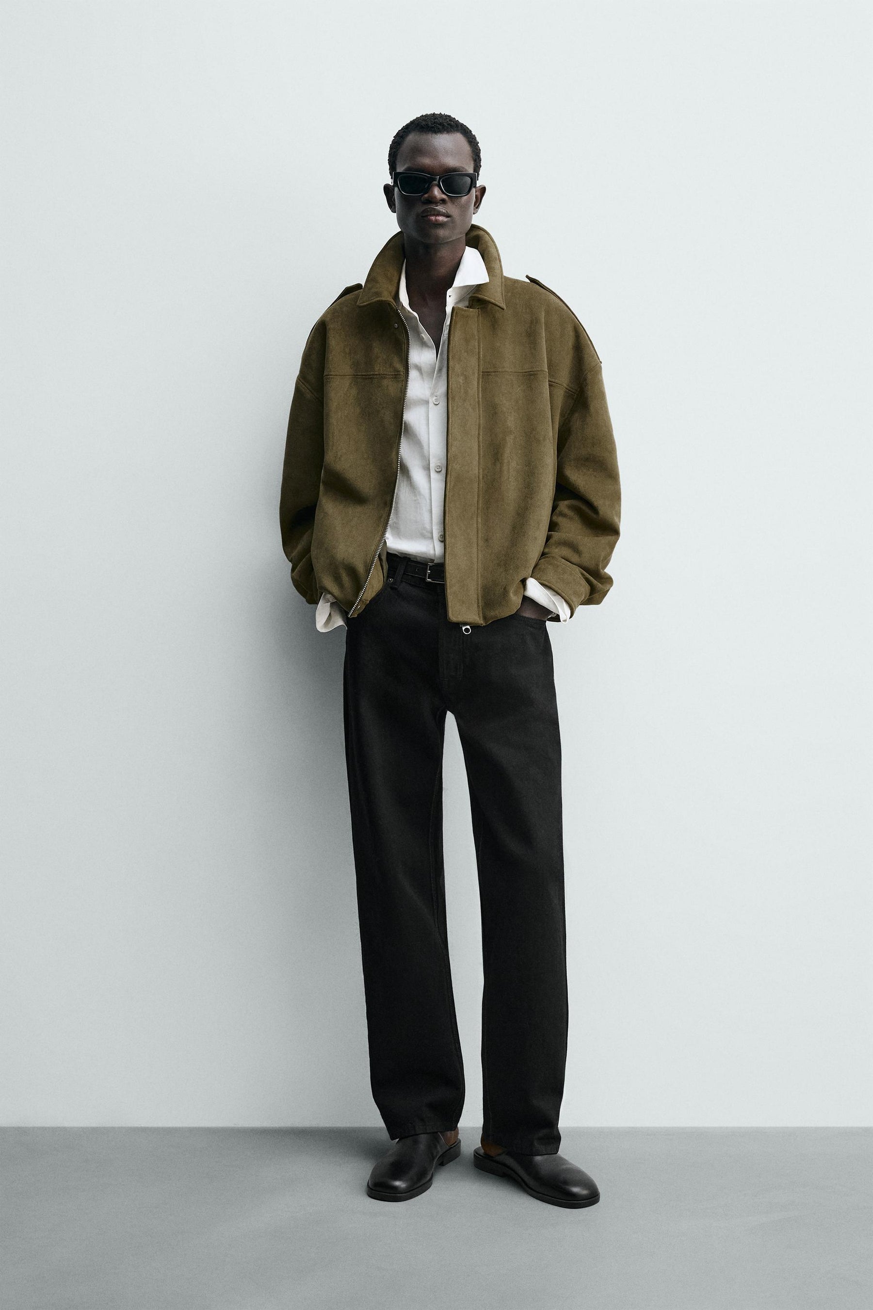 Faux Suede Cropped Jacket