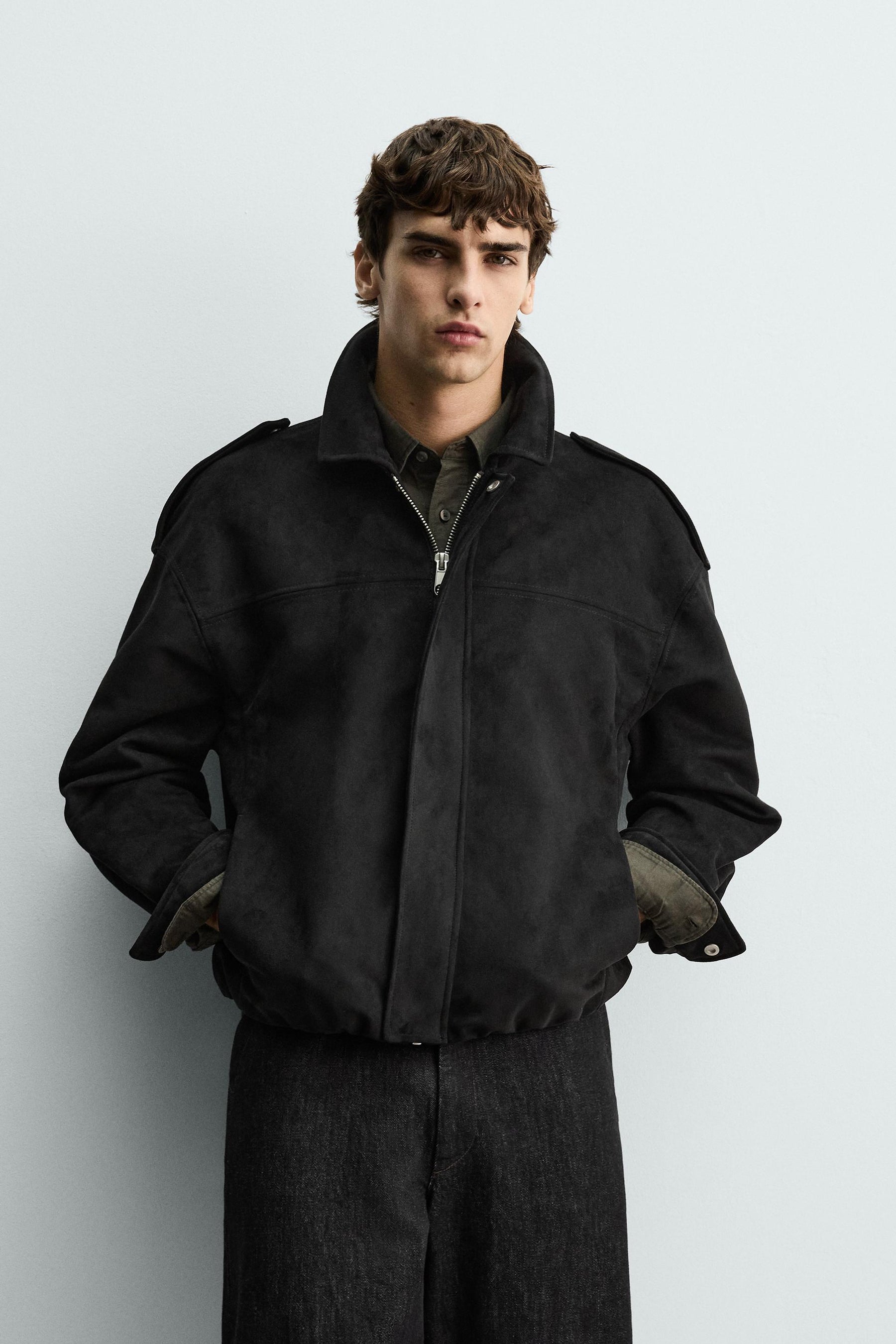 Faux Suede Cropped Jacket