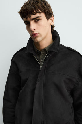 Faux Suede Cropped Jacket