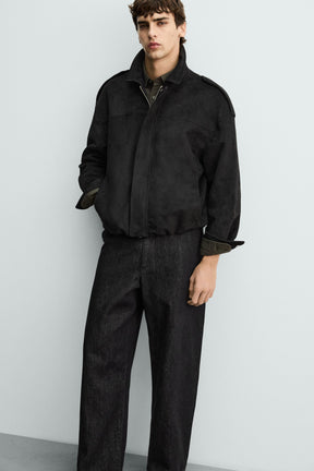 Faux Suede Cropped Jacket