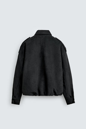 Faux Suede Cropped Jacket