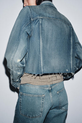 ZW COLLECTION CROPPED DENIM JACKET - Image 5