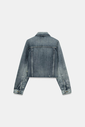 ZW COLLECTION CROPPED DENIM JACKET - Image 7
