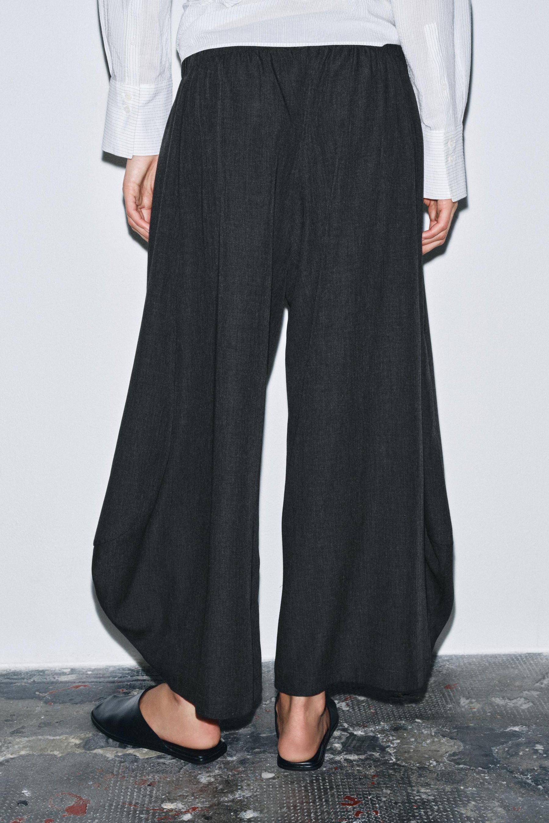 Flowing Wool Blend Trousers