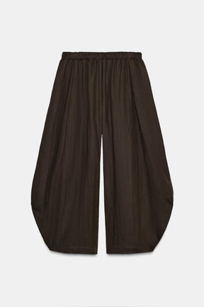 TEXTURED WIDE-LEG TROUSERS
