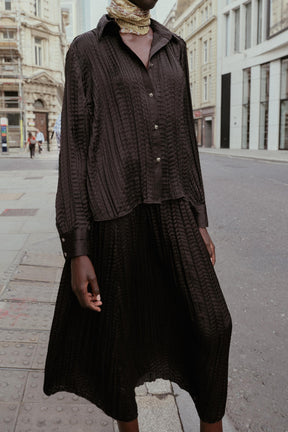 Oversize Crinkle-Effect Satin Shirt