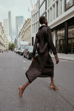 Oversize Crinkle-Effect Satin Shirt