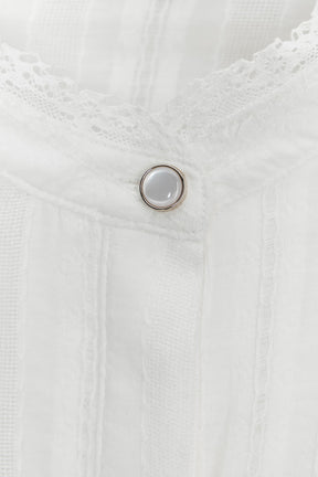 Lace Trimmed Ruffled Blouse