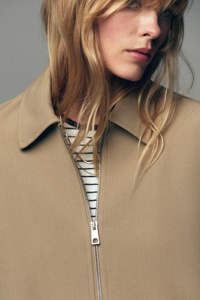 Puff-Sleeve Bomber Jacket