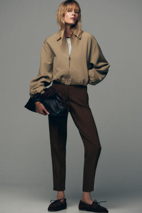 Puff-Sleeve Bomber Jacket