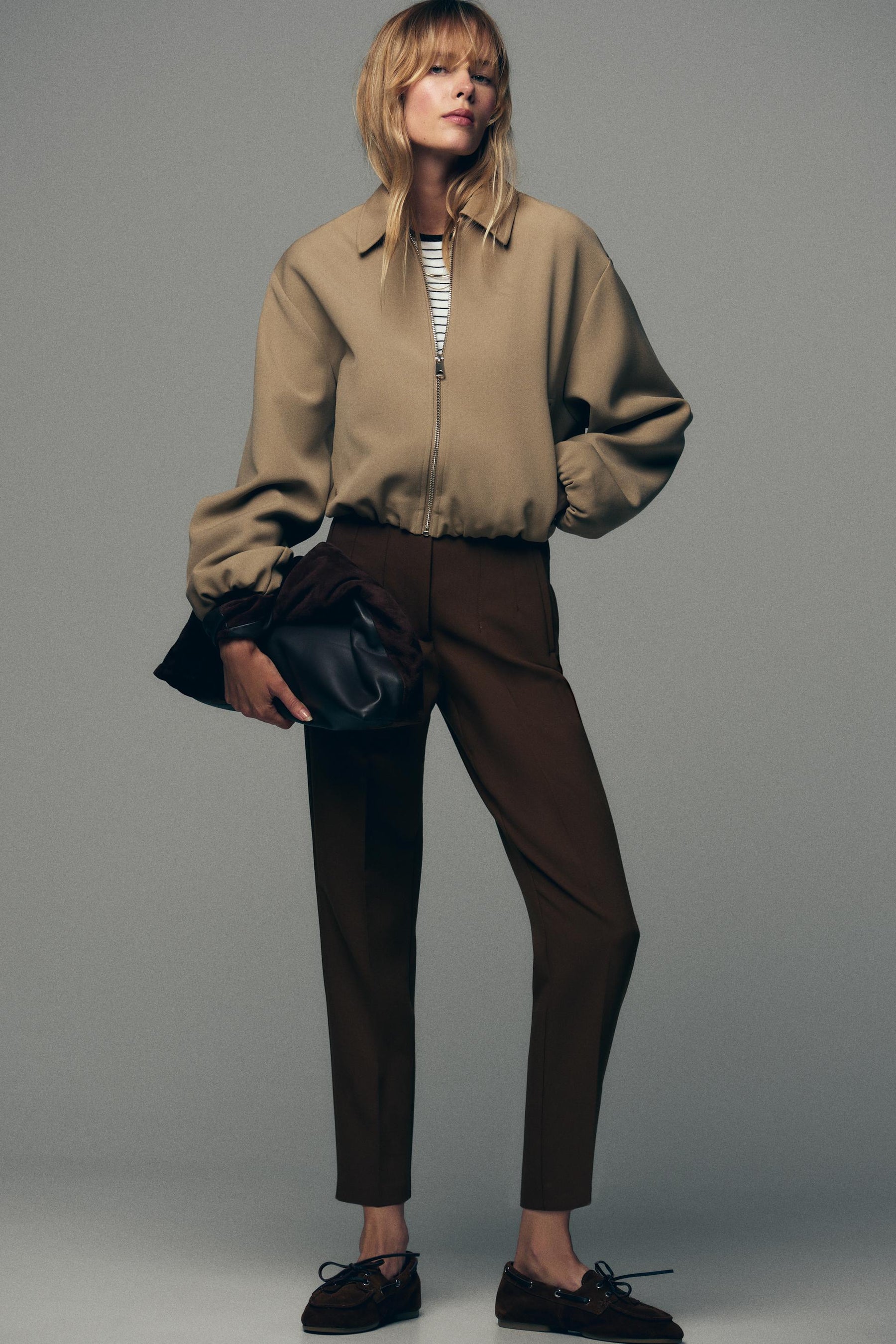 PUFF-SLEEVE BOMBER JACKET - Image 1